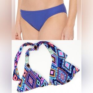 SWIM MASHUP: NWT/EUC- Speedo Bikini Bottoms & Xhilaration Tribal Triangle Top